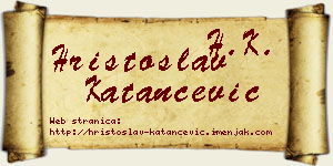 Hristoslav Katančević vizit kartica